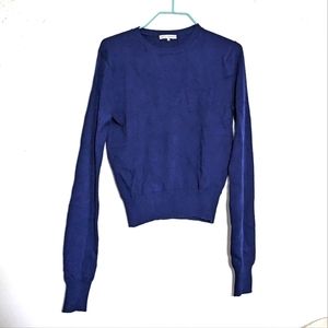 NWOT Maggy Frances women's cashmere cotton blend sweater, blue, M, made in NYC